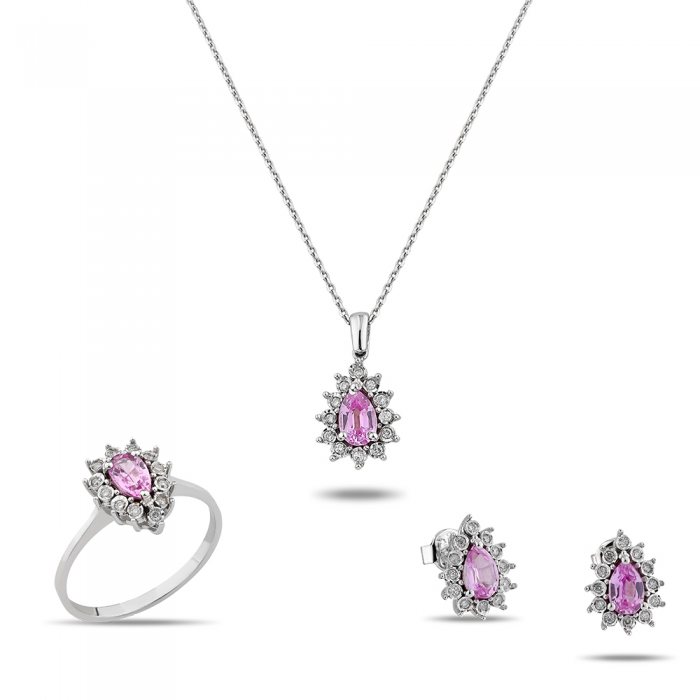 2,39 Karat Pırlantalı Pink Safir Takım