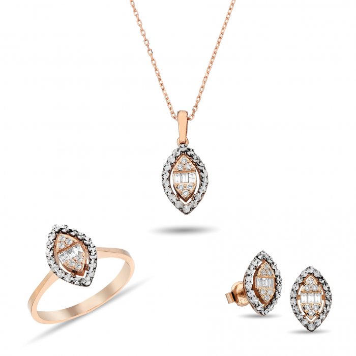 0,44 Karat Pırlantalı Baget Takım