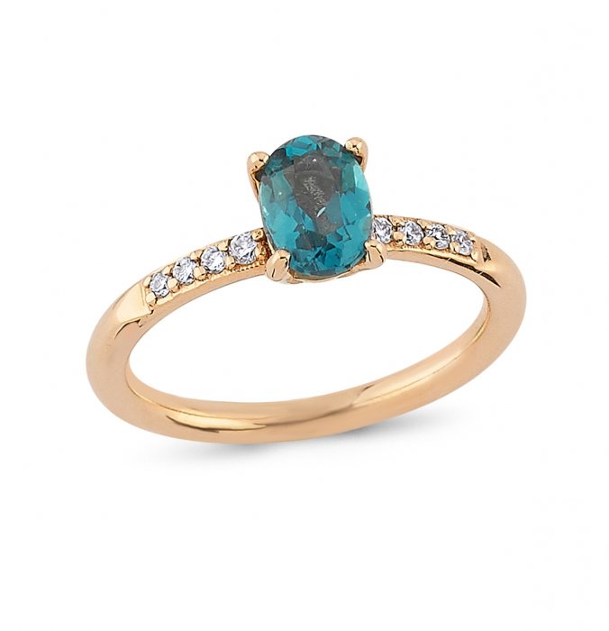 1,08 Karat Pırlanta London Blue Taşlı Yüzük