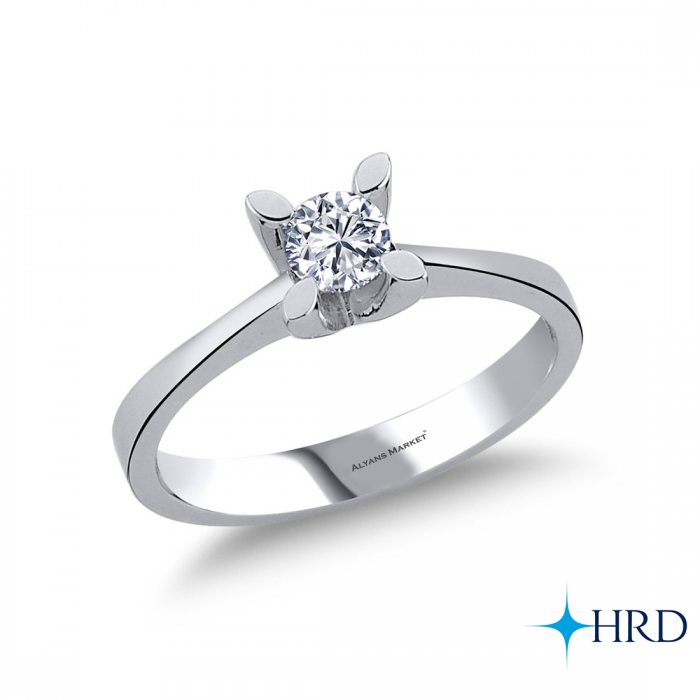 D Renk 0.40 Karat Uluslararası HRD Sertifikalı Tektaş Pırlanta Yüzük