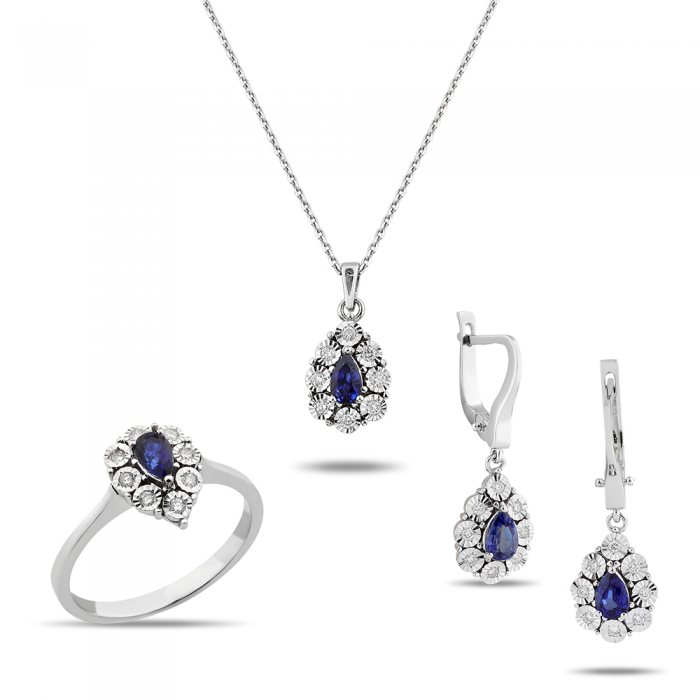 1,69 Karat Pırlantalı Safir Takım