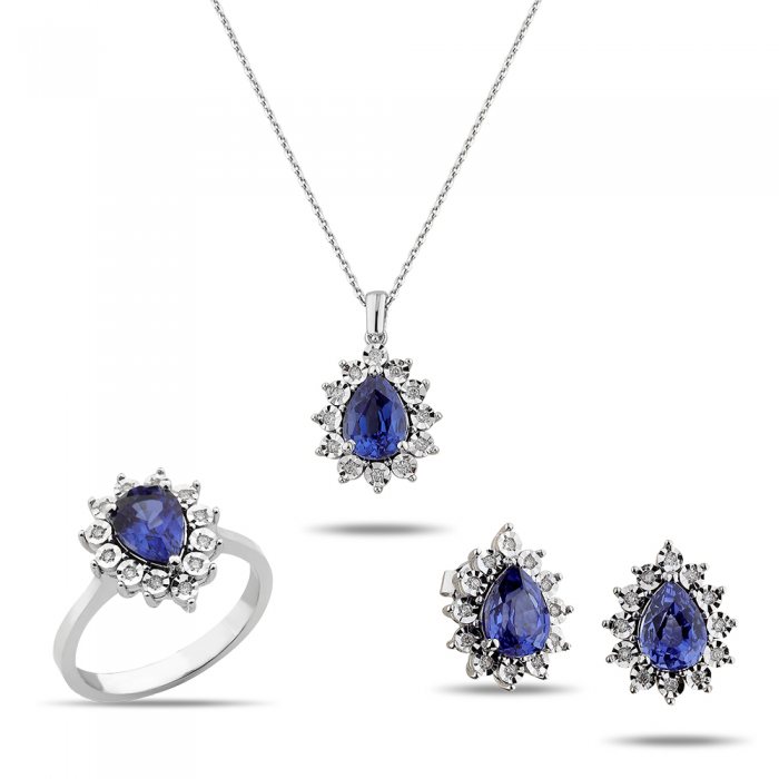 6,64 Karat Pırlantalı Safir Takım