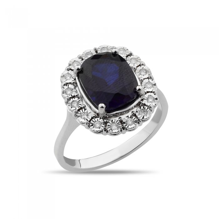 6,03 Karat Pırlantalı Safir Yüzük