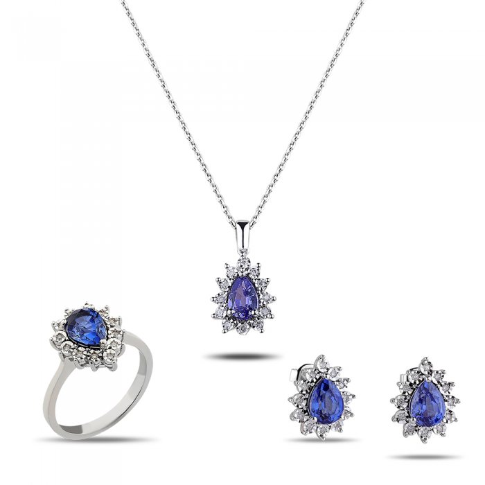 6,82 Karat Pırlantalı Safir Takım