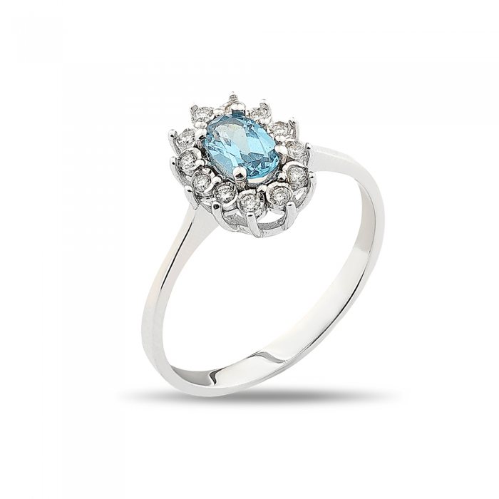 0,56 Karat Pırlantalı London Blue Yüzük