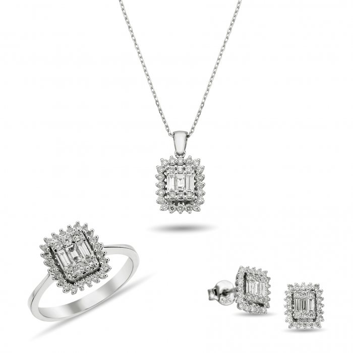 1,50 Karat Pırlantalı Baget Takım