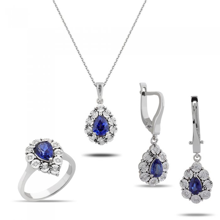 6,54 Karat Pırlantalı Safir Takım