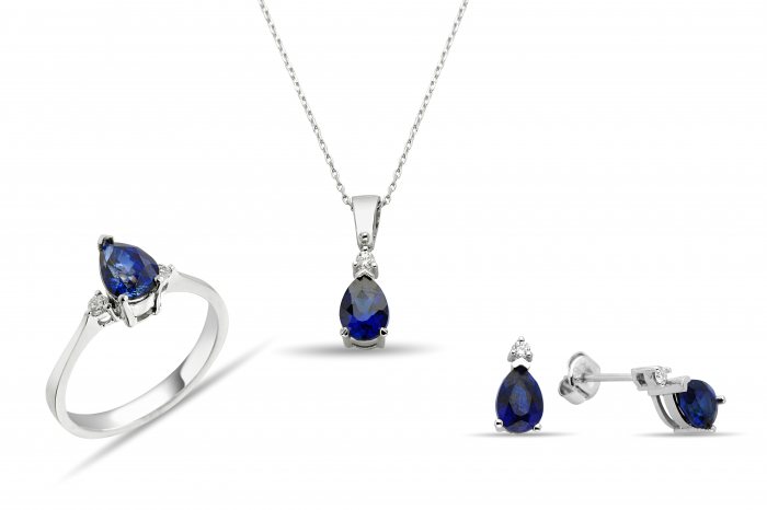 5,19 Karat Pırlantalı Natural Safir Takım