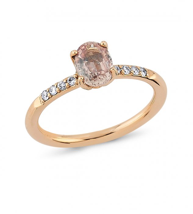 1,13 Karat Pırlantalı Morganite Yüzük