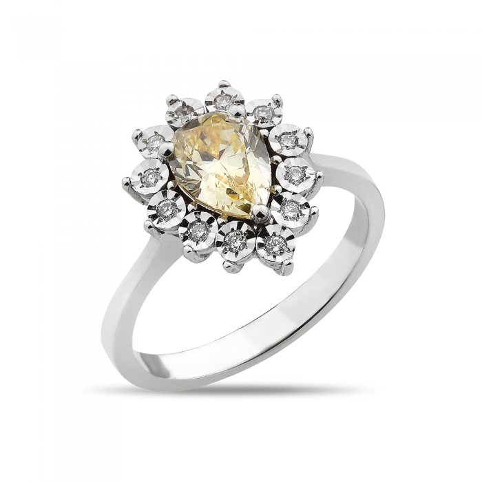 2,12 Karat Pırlantalı Fensy Taşlı Yüzük