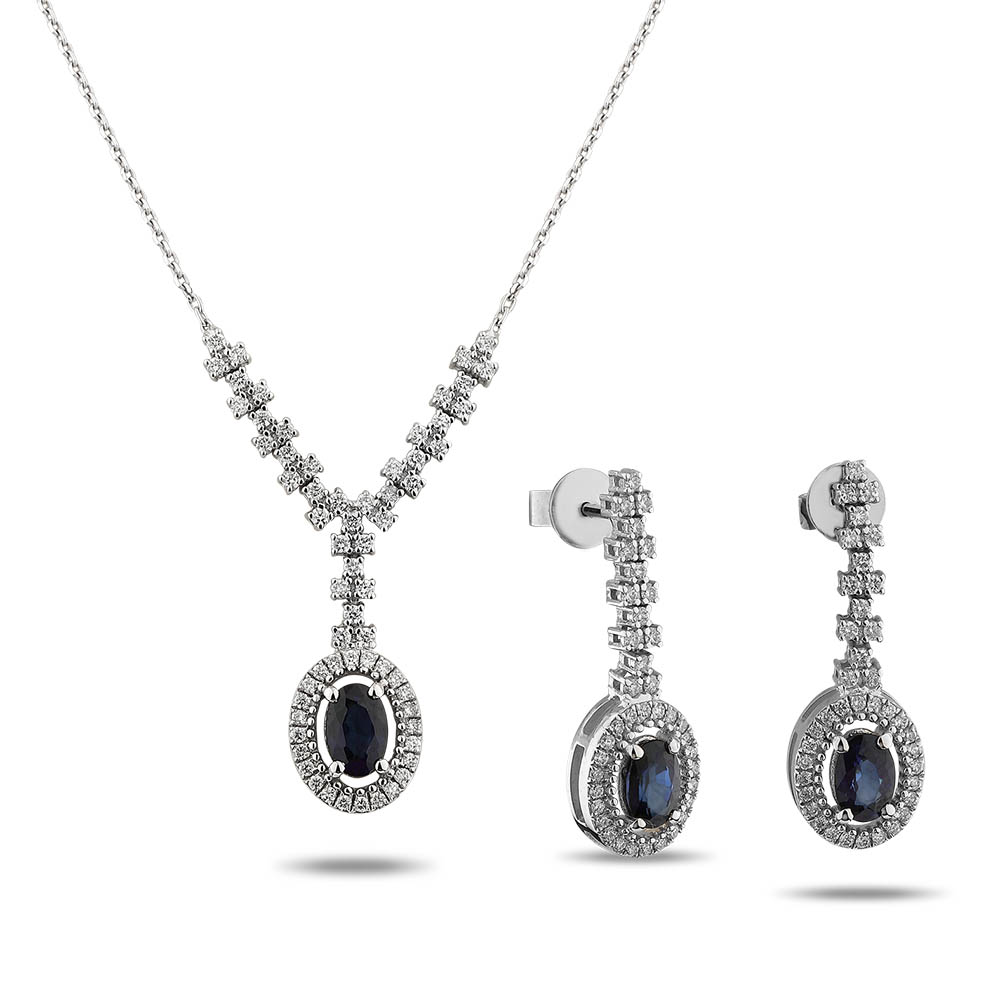 2,50 Karat Pırlantalı Safir Takım