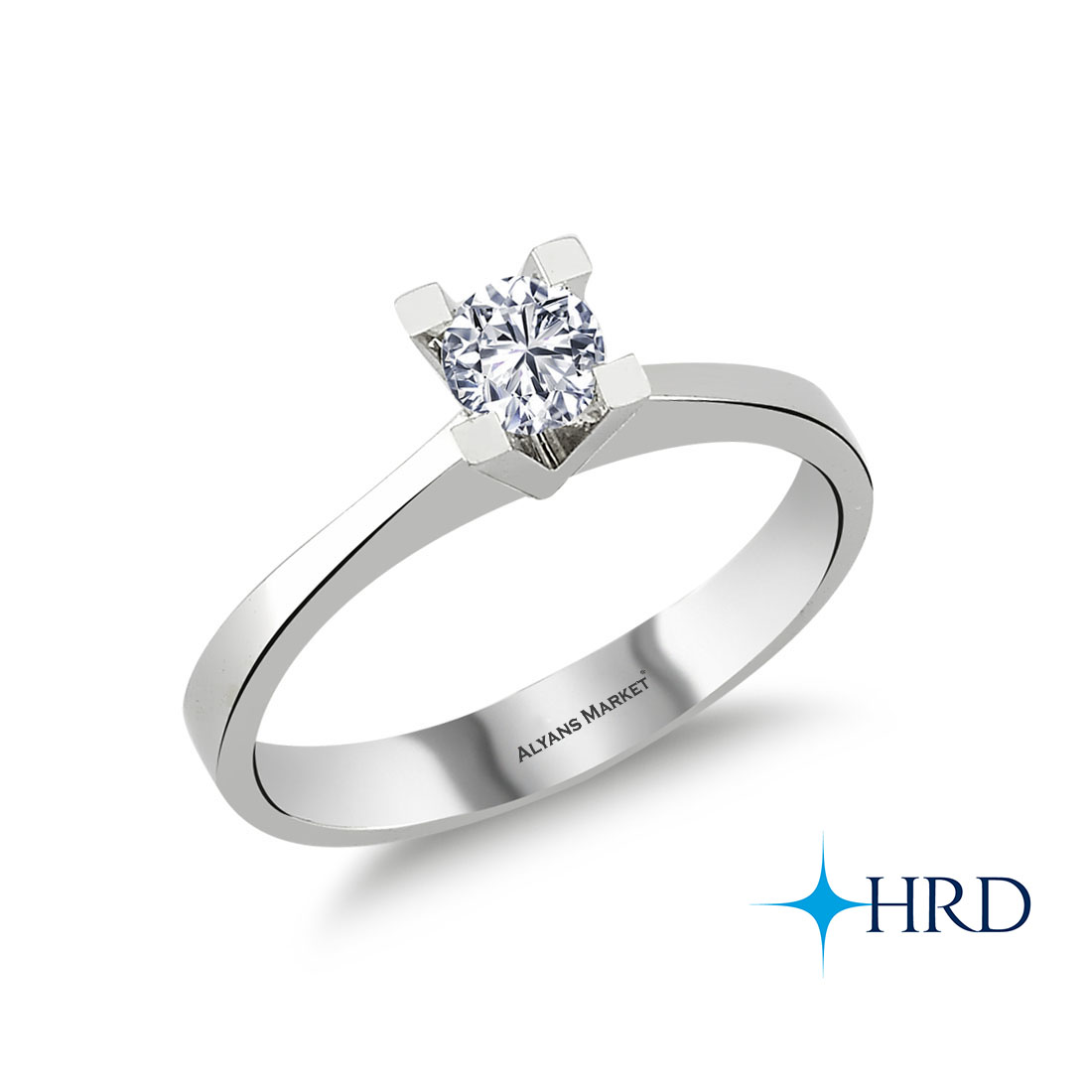 D Renk 0.50 Karat Uluslararası HRD Sertifikalı Tektaş Pırlanta Yüzük